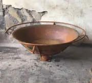VERY LARGE DESIGN BRAZIER PLANTER WATER stand fire pit bowl RUST NEW 90cm diam
