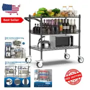 Versatile Storage Solution: 3-Tier Heavy-Duty Rolling Cart with Handle & Wheels