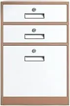 Filing Cabinet Office File Data Organizer Cabinet 3 Tier Large Capacity Drawer Cabinet Balcony Storage Storage Cabinet with Locks File Storage Cabinets(Brown)