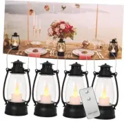 Vintage Remote Lantern Decor, 4-Pack Flickering LED Candle Lantern Good Sized