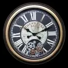 Numeral 58.9 Cm Industrial Age Vintage Gear Moving Clock