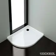 ELEGANT Light Weight Urethane-Marble 900 x 1000 mm Shower Base Drain is on the Left Side