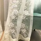 Princess Style Embroidered Sheer Curtain 3D Embroidery Yarn Tulle Curtain 1Panel