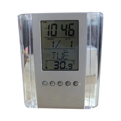 1 PCS ABS Electronic Alarm Clock Electronic Pen Clock W2Q73843