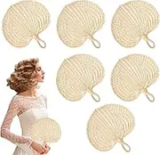 Raffia Hand Held Fan | Palm Leaves Manual Handheld Fan Bulk - Chinese Style Weaving Table Decoration for Hot Days Wedding Party