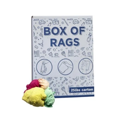 New Color Knit Cotton Wiping Cloth Rags 25 lbs. Box Multipurpose Cleaning Cloths