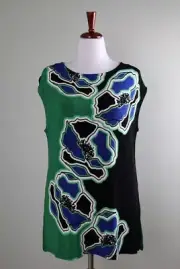 CHICO'S Travelers NWT $89 Slinky Placed Stencil Top Size 2 US 12 / 14 Large