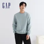 GAP 男女同款 LOGO刷毛圓領大學T 碳素軟磨系列-藍色(807041)