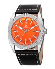 Joshua & Sons Men's Leather Strap Watch