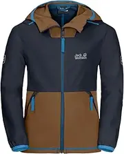 [Jack Wolfskin] Boys Turbulence Boy's Water-Resistant Reflective Softshell Jacket,Night