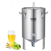 VEVOR 304 Stainless Steel Kettle, 16 GALLON Beer Brew Fermentor, Brew Bucket Fermentor for Brewing, Home Brewing Supplies with Base, Kettle Stock Pot