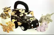 Aurora Baby Talk My Photo Safari Plush Set Tiger Elephant Giraffe Hippo