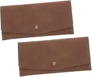[CALLARON] 2Pcs Vintage RFID Wallets PU Card Holders for Business Travel Compact Bifold Design with Multiple Card Slots for Efficient Organization and Easy Access