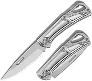 Link Knife Stainless Steel Folding Men's Pocket 2.44in Sharp Blade with Belt Clip Portable EDC Suitable for Hiking, Camping, and Holiday Gifts
