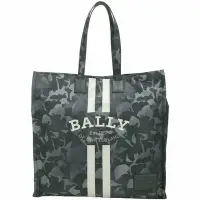 在飛比找Yahoo奇摩購物中心優惠-BALLY Crystalia XL 迷彩印花皮標尼龍托特包