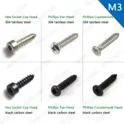 M3 Hex Socket Cap Head Phillips Pan or Flat Head Self Tapping Screws Sheet Metal