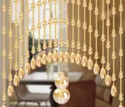 Arched Crystal Door String Hanging Glass Beaded Curtains Beads Valances for D...