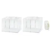 Clear Cake Box with Ribbon, 2Pcs 13"x13"x11" for 12 Inch Cake Packing (White)