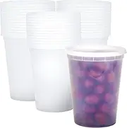 [EASYTRIP] 24 Pack plastic Food Storage Containers 32 oz，Deli Containers With airtight lid，Disposable Meal Prep Containers/BPA Free/Freezer Safe/Dishwasher Safe/Microwave Safe/Stackable