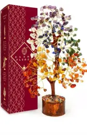 KARMAPLEDGE Crystal Tree of Life 7 Chakra Healing Crystal Tree Home Decor In Box