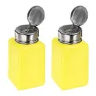 2Pcs Alcohol Liquid Press Pumping Dispenser 200ML Remover Bottle Yellow