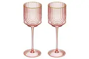 2pc Tempa Florence 350ml Stemmed Wine Glass Set Drinking Glasses Opulent Pink
