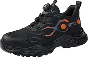 [Generic] Safety Trainers Men Steel Toe Cap Shoes Lightweight Puncture Proof Work Shoes with Swivel Buckle Shoelaces