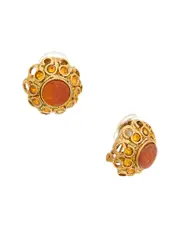 Kenneth Jay Lane 22K Plated Button Earrings