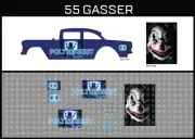 HotWheels(1/64), 55 Gasser "Poltergeist" Waterslide, Printed White First, Decals
