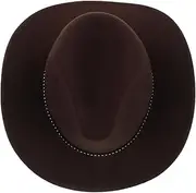 [VALICLUD] Western Style Cowboy Hat for Unisex Wide Brim Felt Jazz Hat for Fall Winter Halloween Dress Up Cosplay Party Decoration Coffee Color with Ethnic Flair