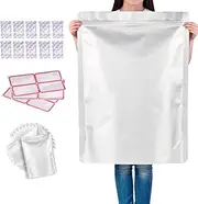 25Pcs 5 Gallon Mylar Bags with Oxygen Absorbers Mylar Bags for Food Storage with 25 Single Sealed 2500cc Oxygen Absorbers and Labels, Zipper Resealable Mylar Bags(10 Mil Thickness)