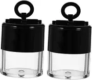 WRITWAA 2Pcs Portable Loose Powder Box Mini Refillable Makeup Cases Travel Friendly Design with Sifter for Easy Dispensing Lightweight and Durable for Daily Use