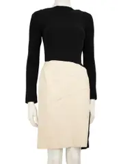 Black & Beige Panelled Dress