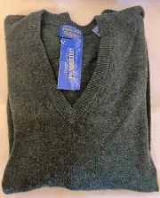 Vintage Pendleton 100% Lambswool V-Neck Sweater Men's Size XXL Green Grandpacore