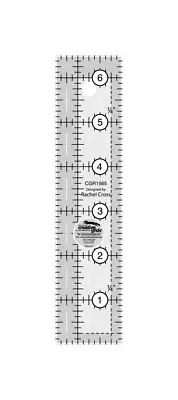 1 1/2" x 6 1/2" Rectangular Turn-a-Round Non-Slip Quilt Ruler from Creative Grid