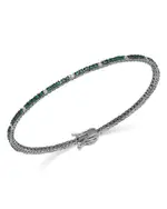 Bloomingdale's Fine Collection Emerald & Diamond Tennis Bracelet in 14K White Gold