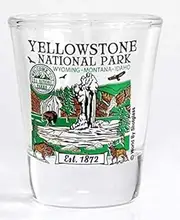 Yellowstone Wyoming Montana Idaho National Park Series Collection Glassware Shot Glass