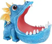 Generic Dinosaur Statue Table Figurine Multipurpose Key Bowl Candy Jar for Bedroom Office Living Room Entryway Housewarming Gift, Blue
