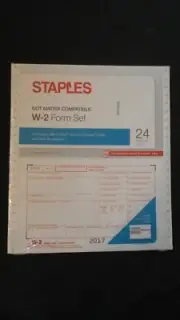 24 Count Pack of Staples Dot Matrix 2017 IRS Tax W-2 6-Part Form Sets