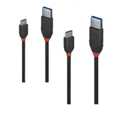 Lindy USB-C 3.1 to USB-A Cable 3A Black Line - 1m