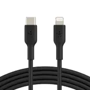 Belkin BOOST?CHARGE USB-C to Lightning Cable (1m / 3.3ft) - Black (CAA003bt1MBK) - Fast Charge Compatible - Tested to withstand 8 - 000+ bends