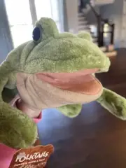 Folkmanis Toad Frog Hand Puppet Plush Full Body Olive Green Folktails NWT