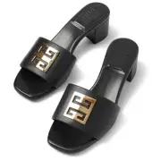 Givenchy 4G Heel Mule Sandal Slide in Black 41