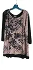 New Catherines Tunic Top Womens 2X Floral Plaid Stretchy Blouse Career Office
