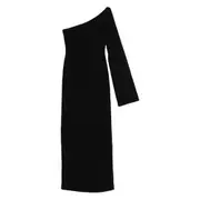 [Solace London] Solace London Alina One-shoulder Maxi Dress 12 UK BLACK