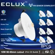 8PACK PIR SENSOR MOTION LED DOWNLIGHT NIGHT LIGHT CEILING SPOT LAMP 10W 90-100MM