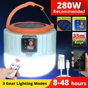 Solar Power LED Camping Lamp USB Rechargeable Tent Lantern Outdoor Hiking