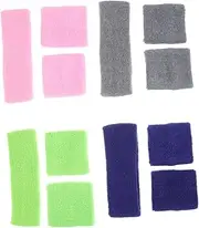 [BESPORTBLE] Multi Children's Headbands Wristbands Set 4 Pack for Yoga Running Soccer Gym