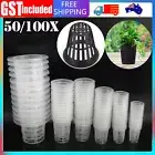 50/100X Hydroponics Plant Grow Net Cup Mesh Aeroponic Aquaponic Mesh Pot Basket