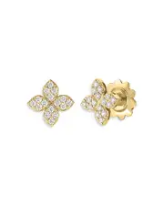 Roberto Coin 18K Yellow Gold Love in Verona Diamond Flower Stud Earrings